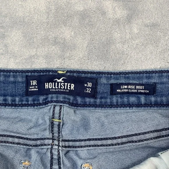 Hollister Jeans Women's 11R 30x32 Low Rise Super Skinny Denim Stretch Distressed - Picture 5 of 10